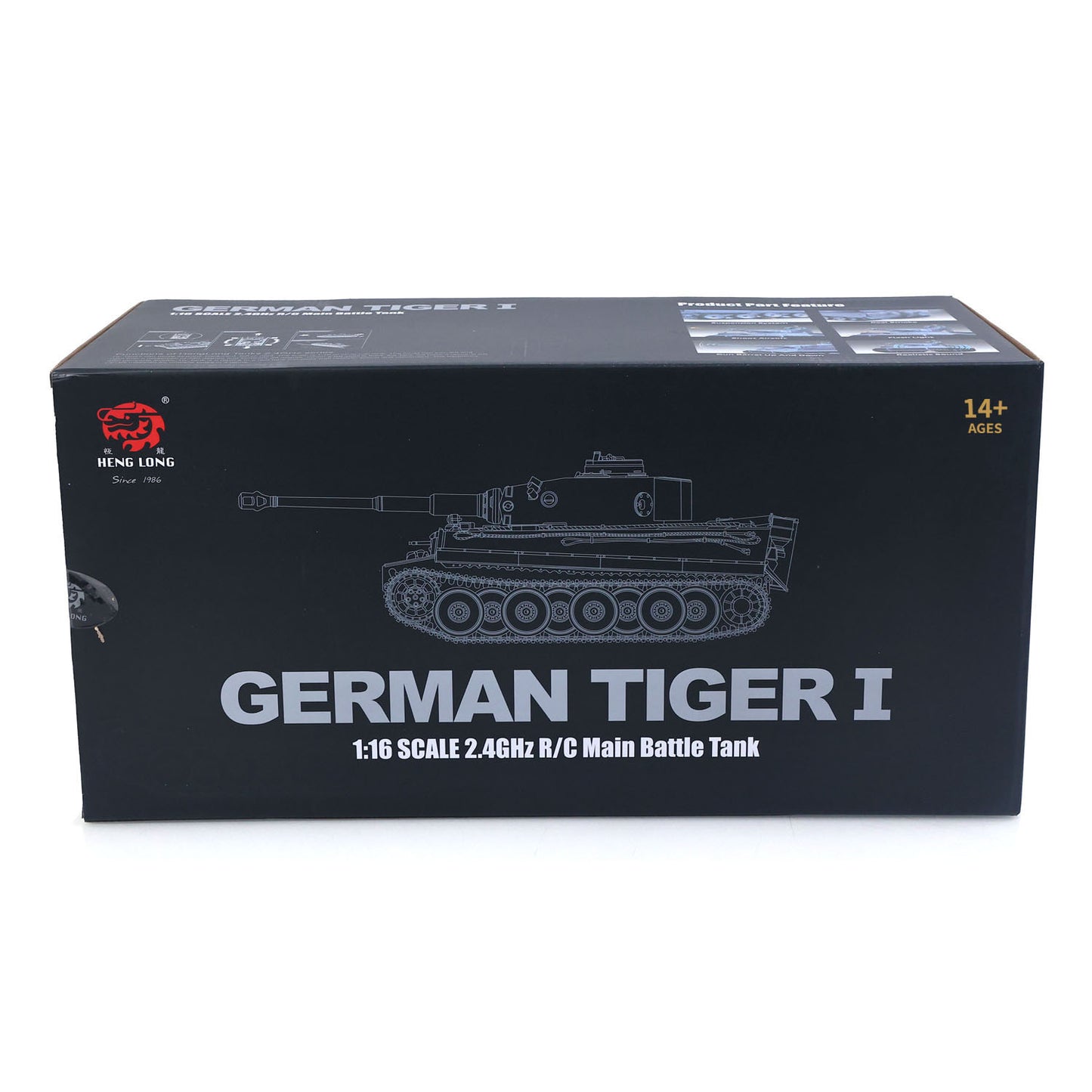 Henglong 1/16 Plastic 7.0 3818 Tiger I RTR RC Tank FPV 360 Degree Turret BB IR Steel Gearbox Metal Barrel Recoil Sound Light