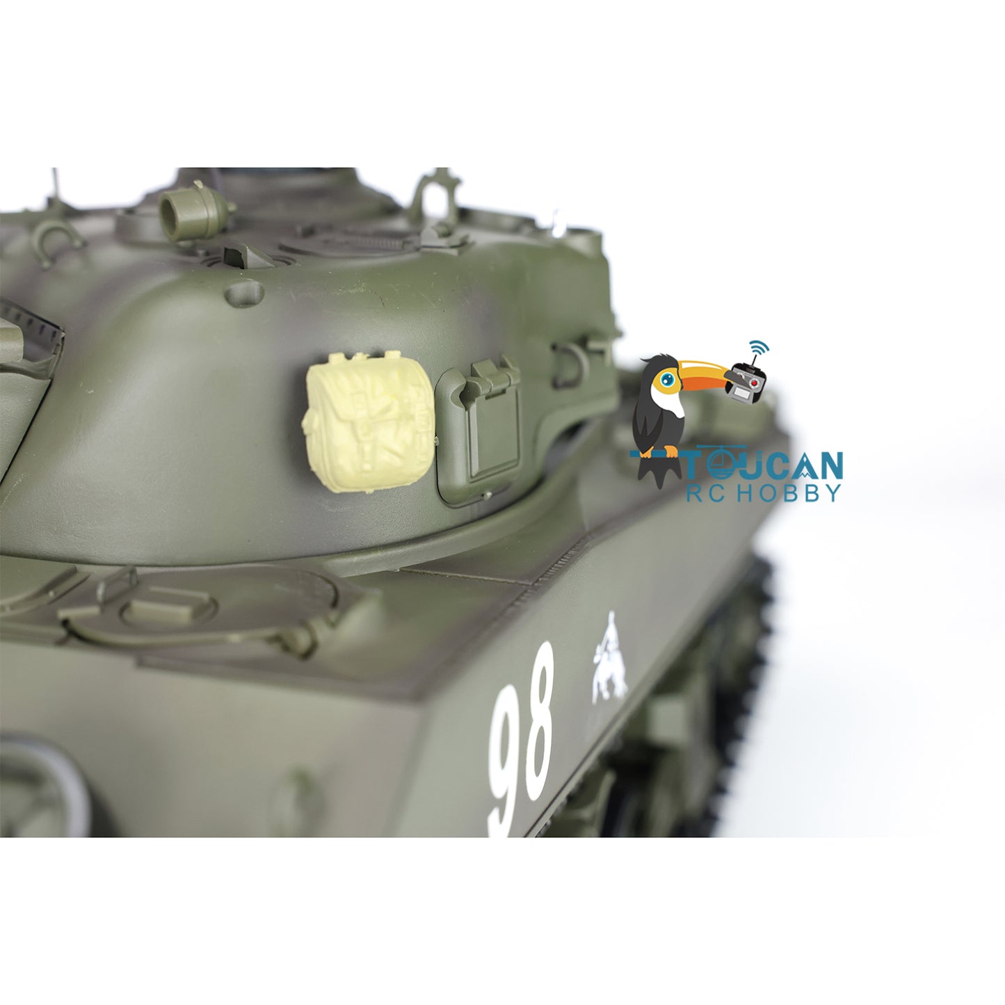 2.4G Henglong 1/16 Scale 7.0 Plastic M4A3 Sherman RTR RC Tank 3898 Radio Control 360 Degree Turret Rotation Infrared Combating System