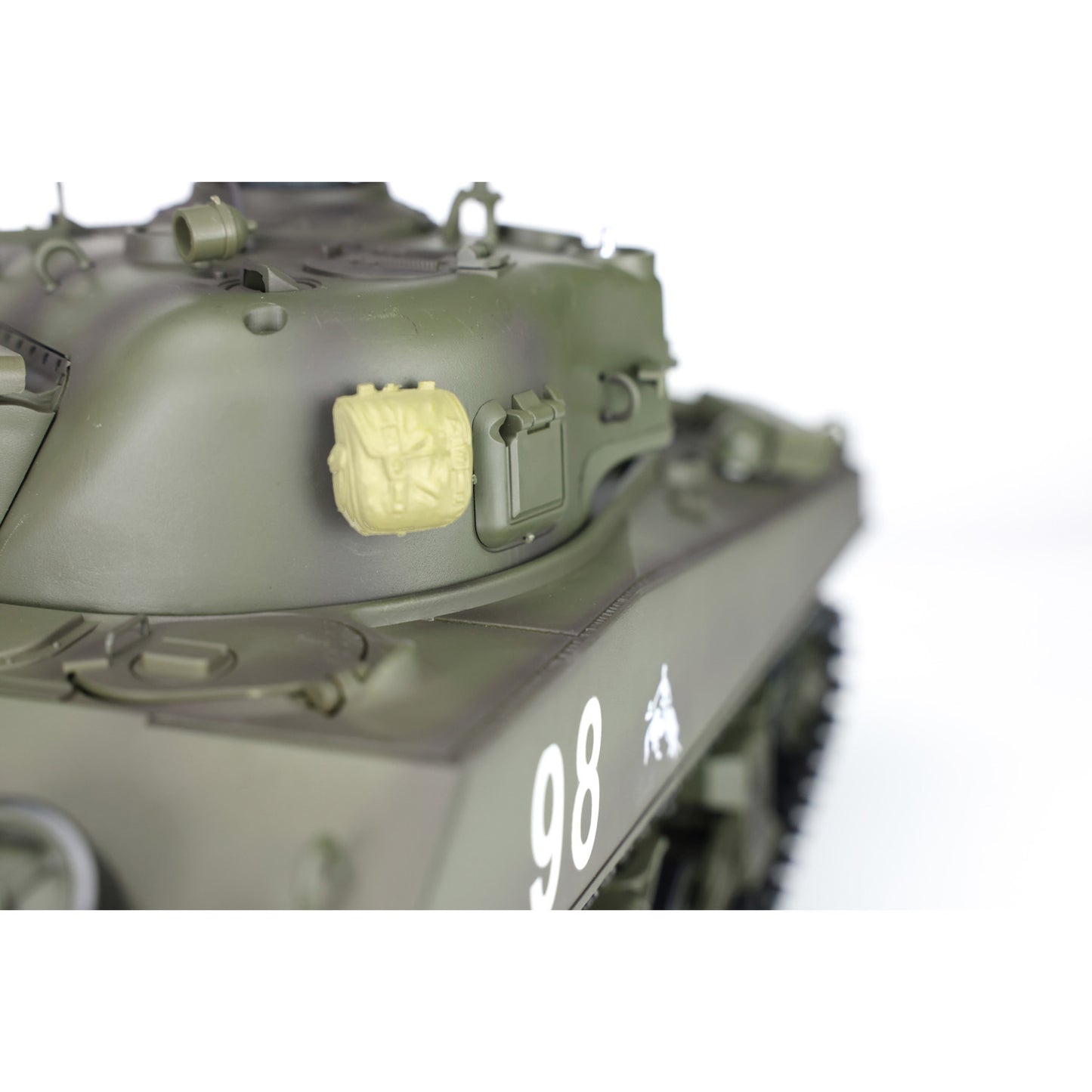 US Stock 2.4Ghz Henglong 1/16 Scale 7.0 Plastic Version M4A3 Sherman 3898 RTR RC Tank Model BB IR Smoke 340 Degree Turret Metal Barrel