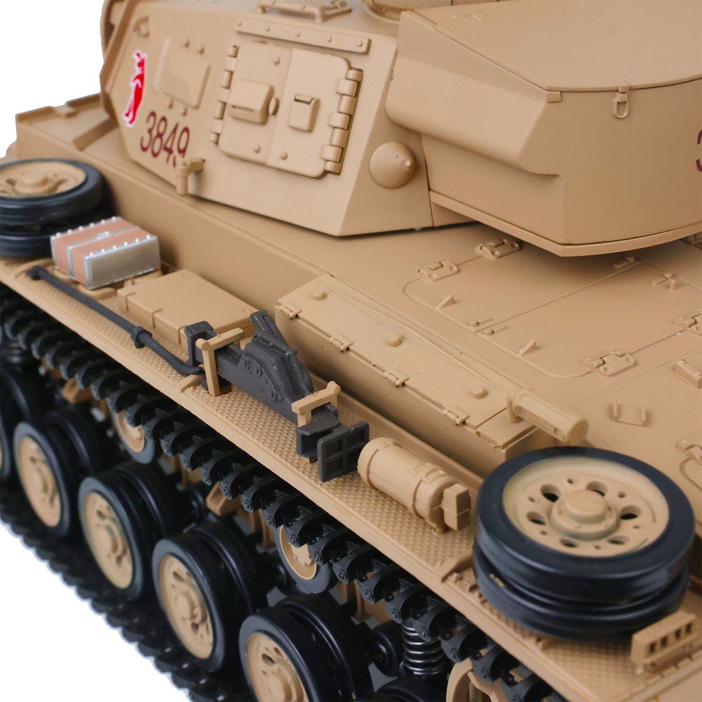 Henglong Plastic 1/16 7.0 3848 3849 Panzer III H L RC Tank FPV Steel Driving Gearbox 360 Degree Turret Infrared System BB Smoke Unit Metal Barrel