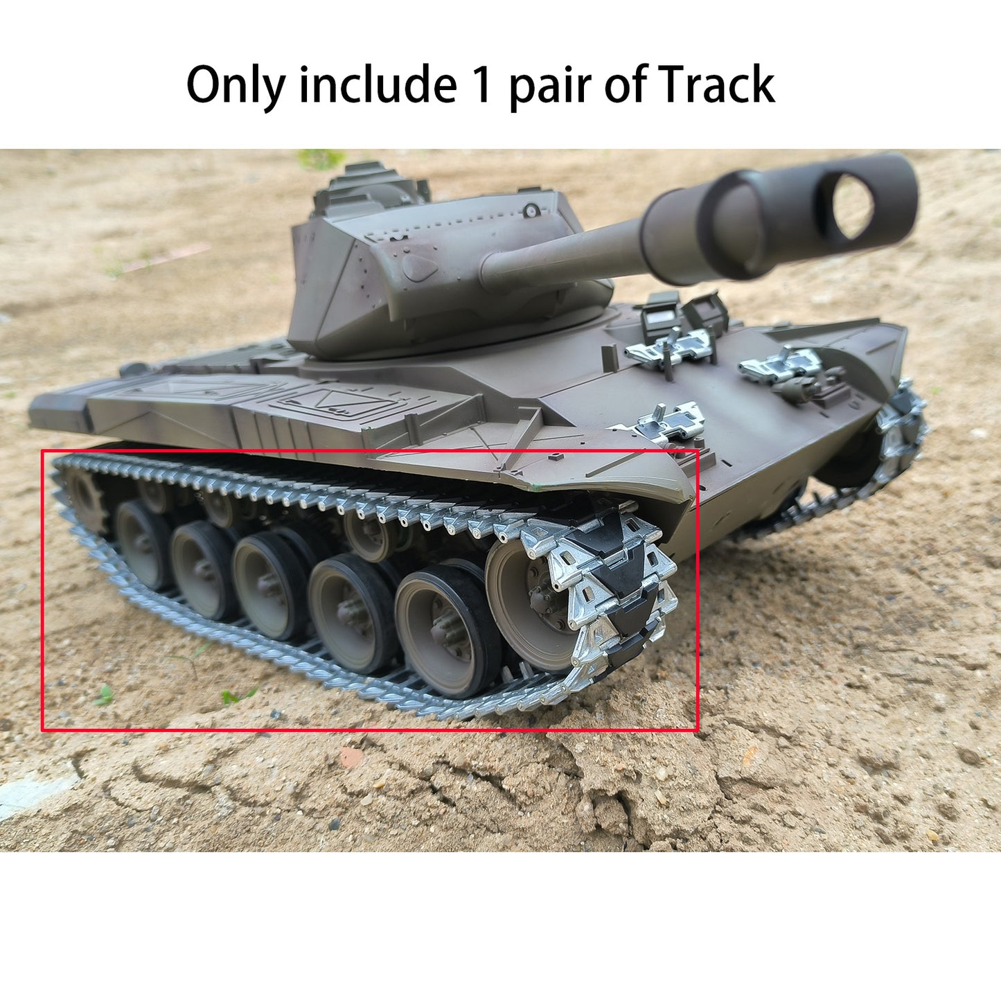 RC Tank 1Pair Metal Tracks With Double Side Rubber for 1/16 Heng Long USA M41A3 Walker Bulldog Radio Control Tanks 3839