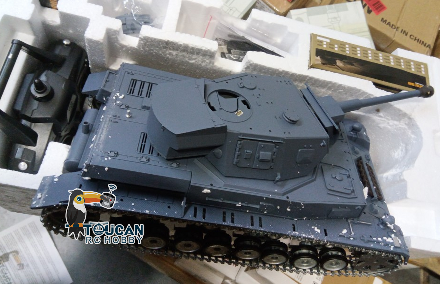 Fast Free Shipping Second Hand US Stock Henglong 1/16 7.0 3859 RTR RC Tank Panzer IV F2 360 Degree Turret BB IR Sound Light Metal Drive Road Wheels Idlers Tracks Gearbox