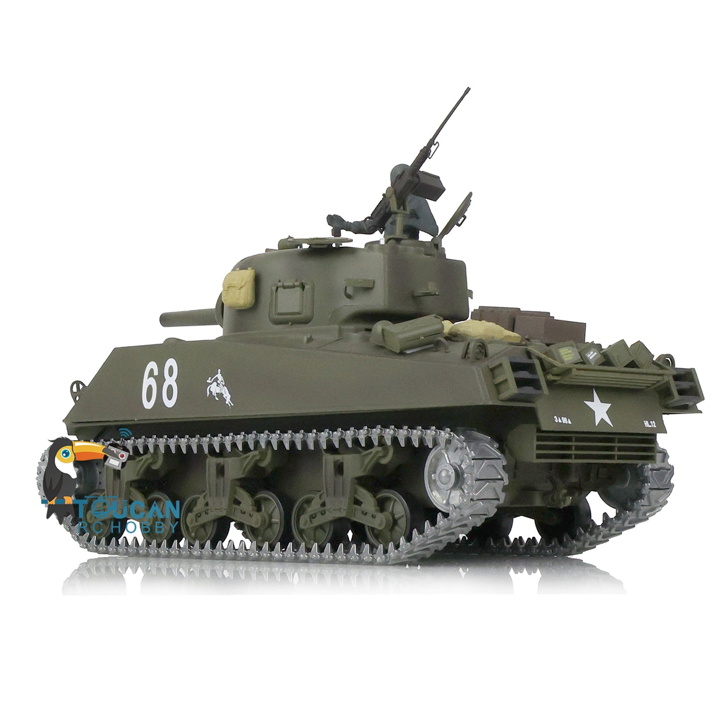 IN Stock Henglong 1/16 7.0 Upgraded M4A3 Sherman 3898 RTR RC Tank Barrel Recoil Model BB IR Smoke Metal Tracks Drive Idler Wheels