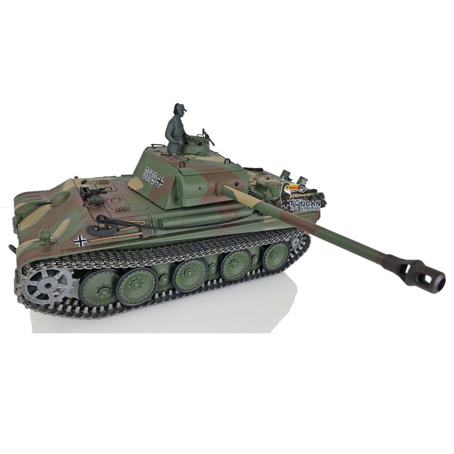 Henglong 1/16 7.0 Upgraded German Panther G FPV RTR RC Tank 3879 W/ 360 Degree Turret Metal Tracks Sprocket Wheels Infrared Combating System