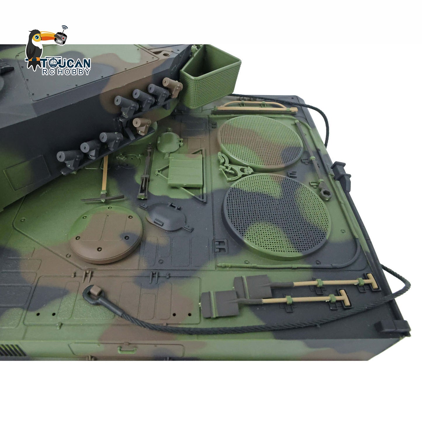 Henglong 1/16 TK7.0 Leopard2A6 RTR RC Tank 3889 with Barrel Recoil BB IR Smoke Metal Single Rubber Tracks Gearbox Sprockets Idlers Road Wheels