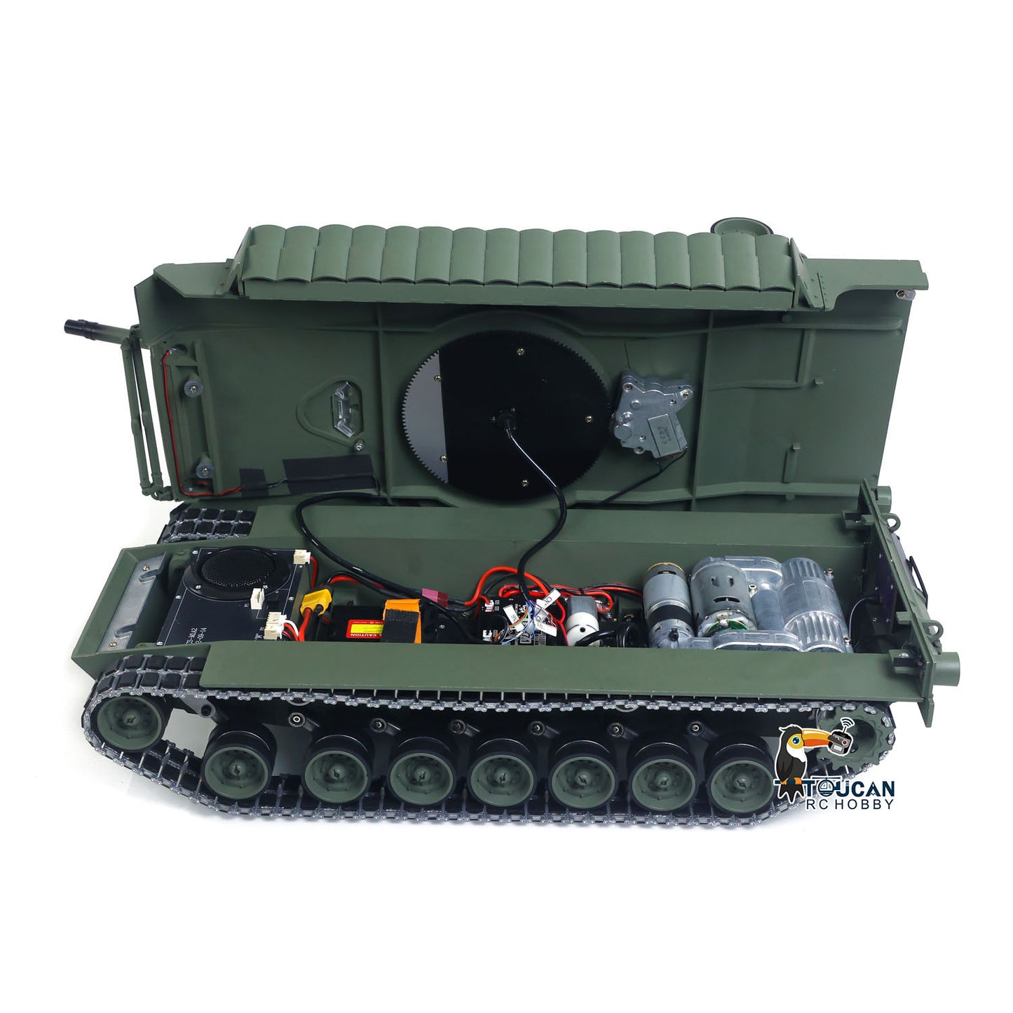 TOUCAN 1/16 Metal RC Remote Control Tank 3918 Abrams M1A2 TUSK II Dual Flow Gearbox 360 Turret Rotary Infrared Combat Barrel Recoil FPV Battery