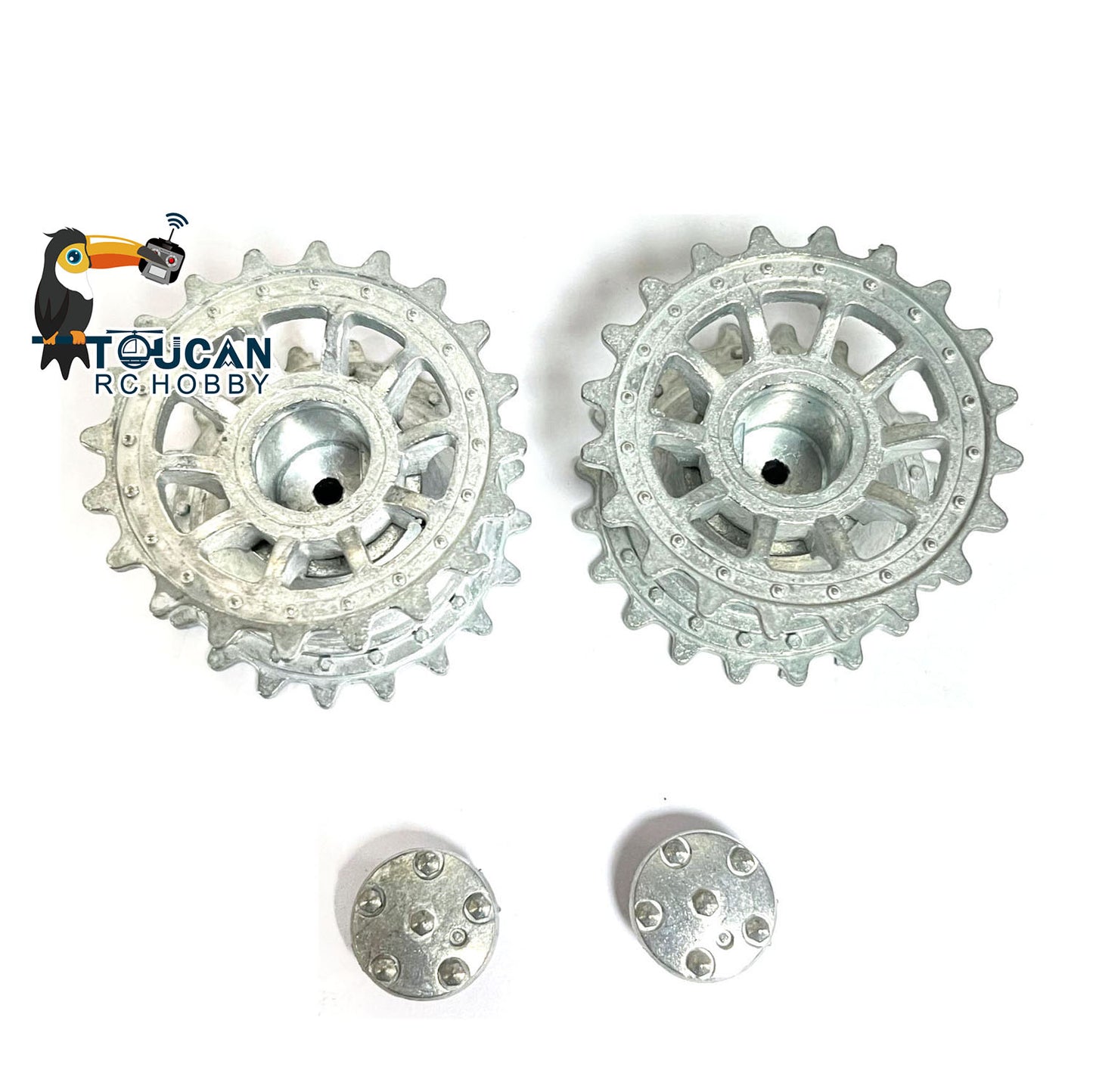US Stock 1 Pair Metal Sprockets Drive Wheel for Heng Long 1/16 RC Battle Tanks German Tiger I 3818 Panther 3819 Military Armored Vehicle Parts