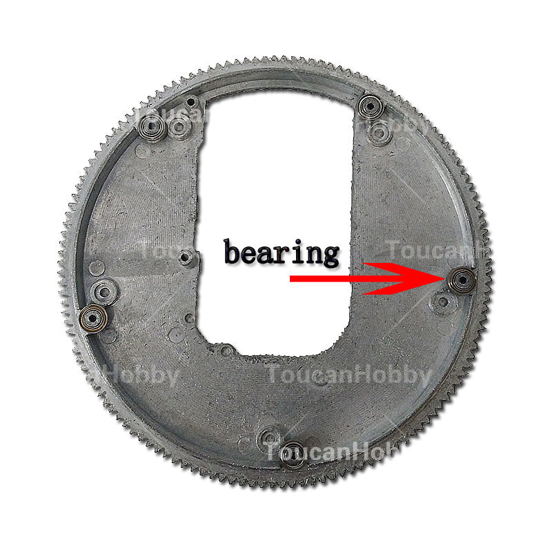 Metal BIG HengLong 1/16 Scale Radio Control Tank Model Metal Gear Pinion Ring 360 Degree Rotation Gear with 5pcs Bearings