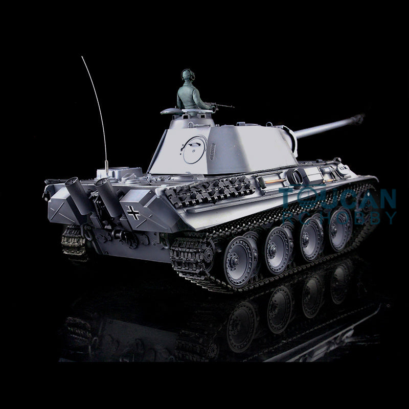 2.4G Henglong 1/16 Yellow 7.0 Plastic German Panther G RTR RC Tank Model 3879 Infrared Combating System Metal Barrel BB Smoke Unit