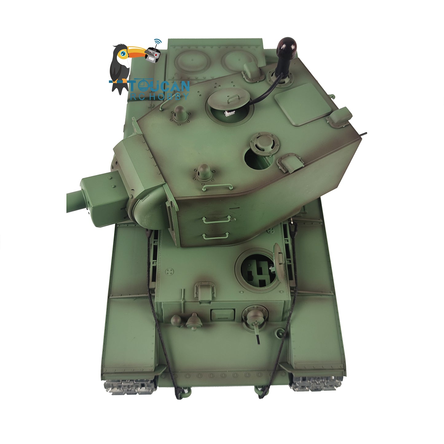 Henglong 3949 1/16 7.0 Customized Soviet KV-2 Gigant RTR RC Tank BB IR 360 Degree Turret Barrel Recoil Metal Track Wheels FPV Remote Control Military Vehicle