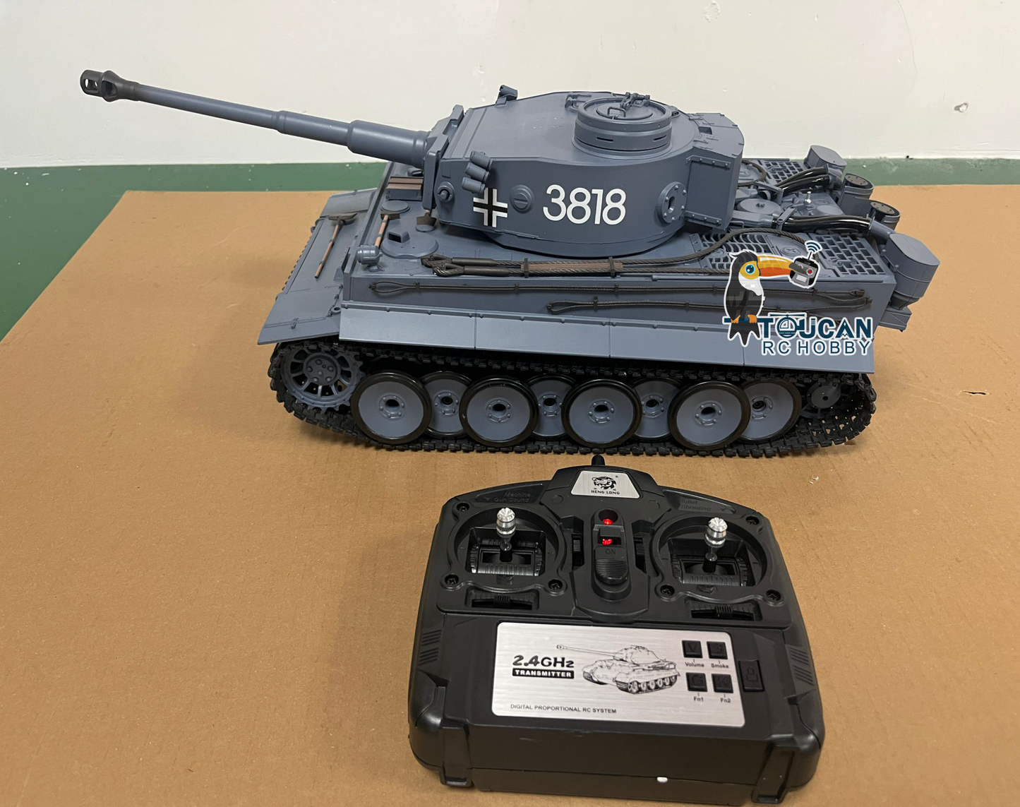 CN Stock Second-hand Henglong 1/16 7.0 Plastic German Tiger I 3818 RTR RC Tank