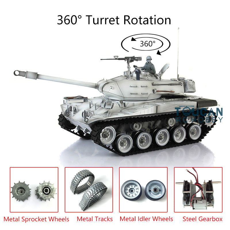 1/16 Henglong TK7.0 Radio Control Tank Upgraded Walker Bulldog 3839 RC Tank W/ 360 Degrees Rotating Turret Metal Sprocket Tracks