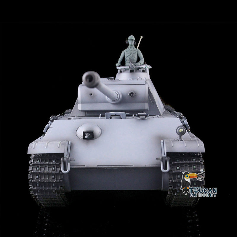 2.4G Henglong 1/16 7.0 Plastic German Panther G RTR RC Tank Model 3879 BB Smoke Infrared Combating Unit Smoke Light Sound 340 Degree Turret Metal Barrel