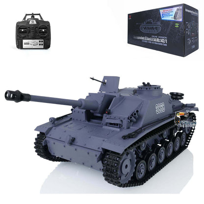 2.4G Henglong 1/16 Radio Control Tank Model 7.0 3868 Plastic German Stug III RTR RC Tank Model w/ Engine Sound Smoking Gearbox Gift for