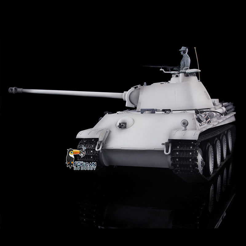 2.4G Henglong 1/16 7.0 Plastic German Panther G RTR RC Tank Model 3879 BB Smoke Infrared Combating Unit Smoke Light Sound 340 Degree Turret Metal Barrel