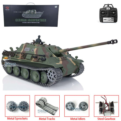 Henglong 1/16 7.0 Upgraded Jadpanther RTR RC Tank 3869 Radio Control Vehicle Metal Tracks Sprocket Barrel Wheels Infrared Combating System