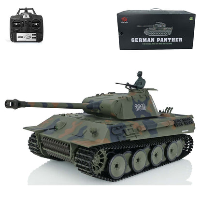 US Stock Henglong 1/16 2.4Ghz 7.0 Plastic Ver German Panther V 3819 RTR RC Tank Model Smoke BB Infrared Combat Smoke Sound Light