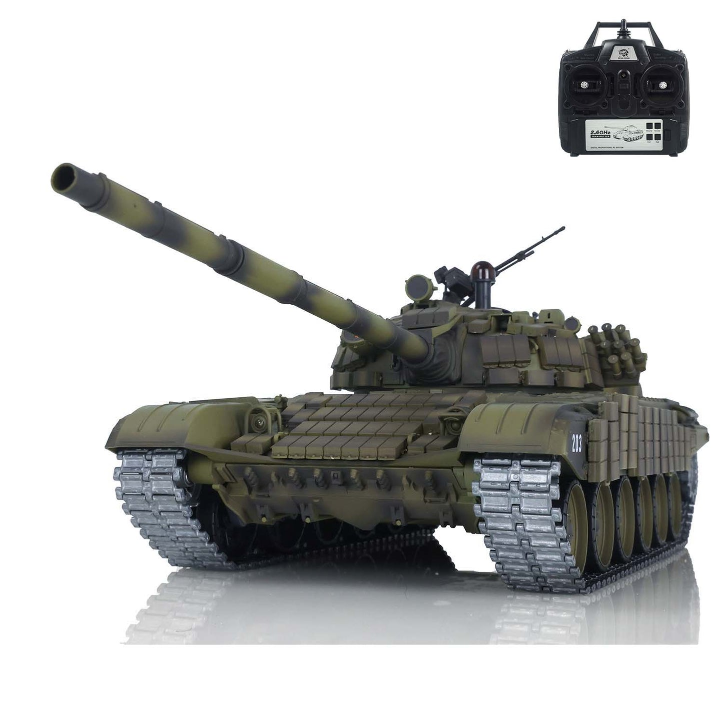 TK7.0 Heng Long 1/16 Scale 3939 T72 RC Tank BB IR Smoke Armor Set Sound Light Metal Drive Idler Wheels Gearbox