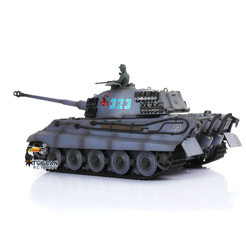 Henglong 1/16 7.0 Customized 3888A King Tiger RTR RC Tank Barrel Recoil Smoke Metal Tracks Wheels