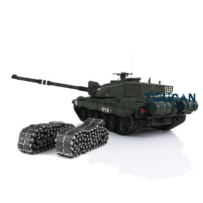 Henglong 1/16 7.0 RC Tank 3908 Customized Challenger II Metal Road Wheels Tracks 360 Degree Turret Infrared Combat Idle Smoke Barrel lifting