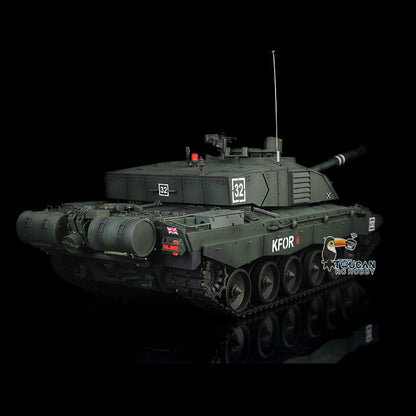 Henglong 1/16 7.0 RC Tank 3908 Customize Challenger II Metal Tracks Road Wheels FPV 360 Degree Turret Infrared Combat Barrel lifting Idle Smoke
