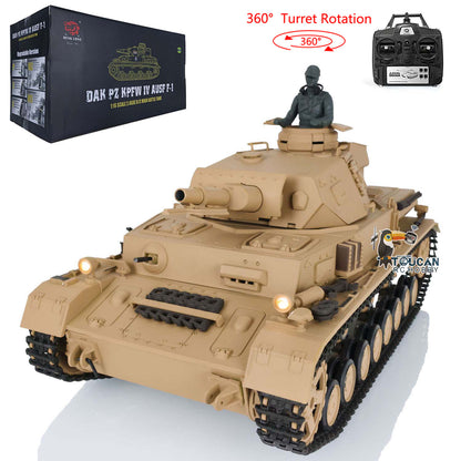 2.4G Henglong 1/16 7.0 Plastic German Panzer IV F2/Panzer IV F RTR RC Tank 3859 360 Degree Turret Rotation Infrared Combating System