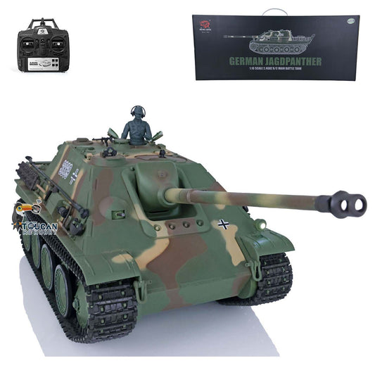 US Warehouse 2.4Ghz Heng Long 1/16 Scale 7.0 Plastic Ver German Jadpanther RC Tank Smoke BB Shooting IR Sound RTR Model 3869