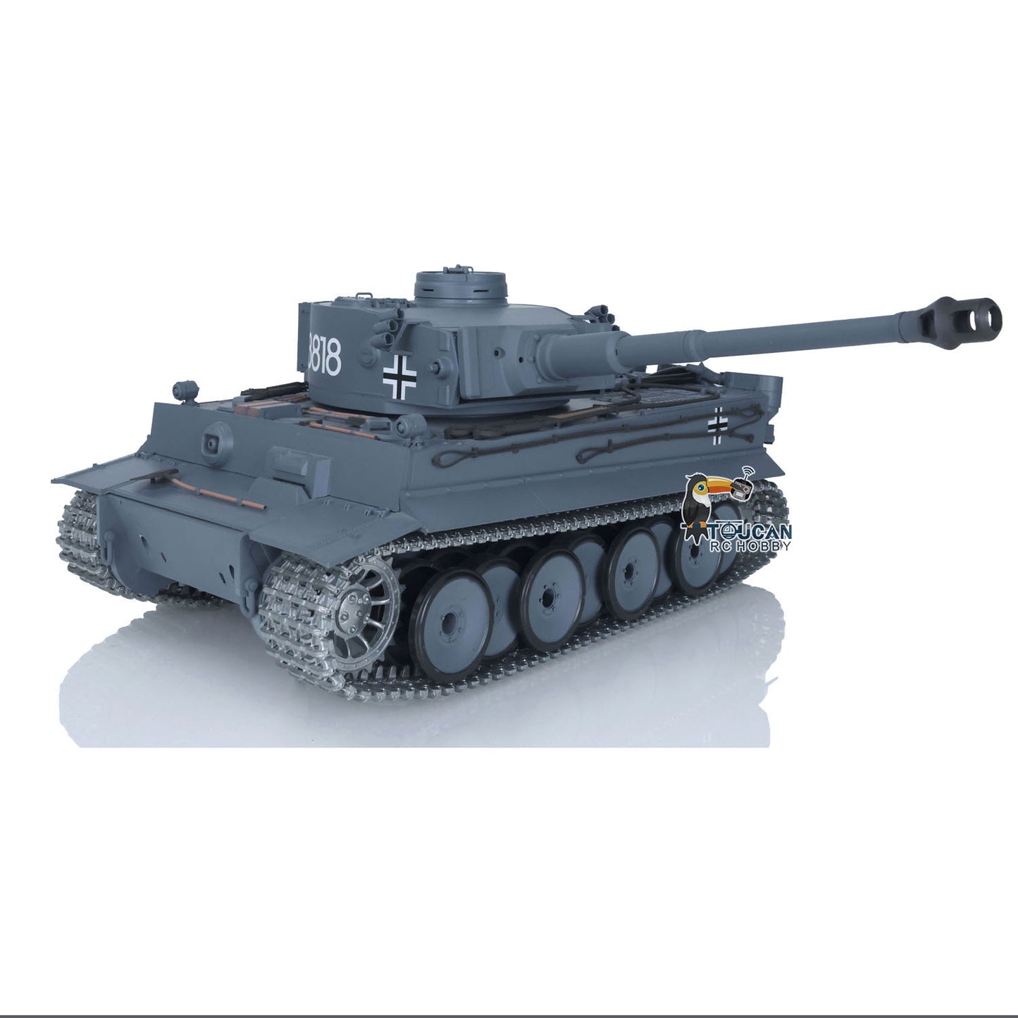 Henglong 1/16 7.0 Upgraded Metal German Tiger I RTR RC Tank 3818 Barrel Recoil Metal Tracks Sprocket Wheels Infrared Combating System