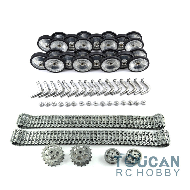 Metal Tracks Sprockets Road Wheels Idlers Guard Plate For Henglong DIY 1/16 RC Tank Vehicle Model 3869/3879 Upgraded Parts