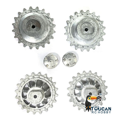 US Stock 1 Pair Metal Sprockets Drive Wheel for Heng Long 1/16 RC Battle Tanks German Tiger I 3818 Panther 3819 Military Armored Vehicle Parts