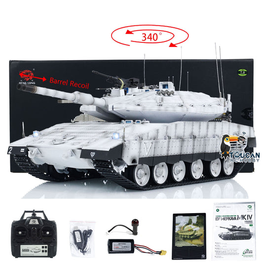 Heng Long 1/16 RC 3958 Main Battle Tank IDF Merkava MK IV Remote Control Military Tanks BB Unit Infrared Combat Barrel Recoil Metal Suspension Arms