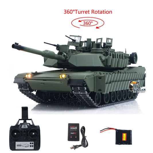 IN Stock TOUCAN 1/16 Full Metal USA Abrams M1A2 RTR RC Tank 3918 TUSK II Dual Flow Gearbox 360 Degrees Turret Barrel Recoil FPV BB IR Smoke