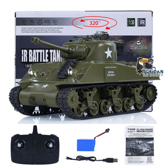 HengLong 1/30 M26 3841-02 2.4G Pershing RC Panzer Remote Control Battle Tank Infrared Combating Painted Assembled Military Model