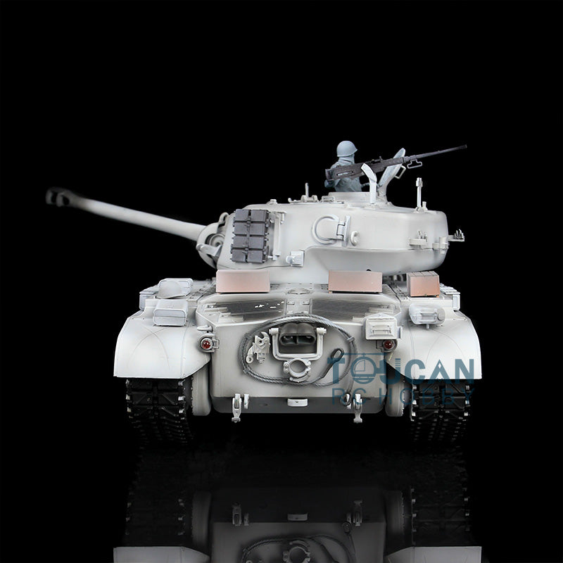 2.4G Henglong 1/16 Snow 7.0 Upgraded M26 Pershing RTR RC Tank Radio Control Vehicle 3838 Metal Tracks Sprocket Wheels Infrared Combating System