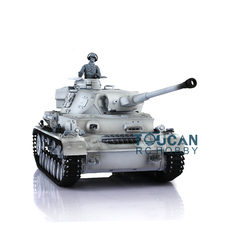 2.4G Henglong 1/16 Snow 7.0 Upgraded Panzer IV F2 RTR RC Tank 3859 Metal Tracks Sprocket Wheels Barrel Infrared Combating System