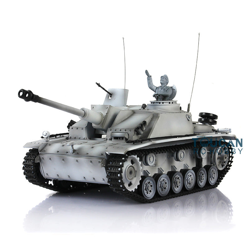 2.4G Henglong 1/16 Scale 7.0 Plastic German Stug III RTR RC Tank Model 3868 Remote Control Vehicle Metal Barrel Infrared Combating System
