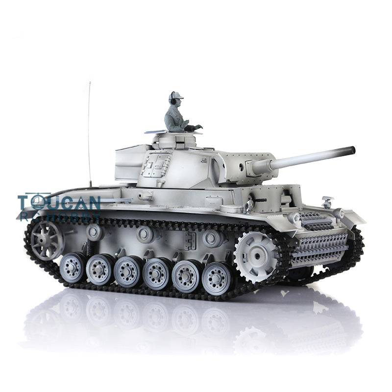 2.4G Henglong 1/16 7.0 Plastic German Panzer III L RTR RC Tank Model 3848 Metal Tracks Sprockets Idler Wheels Infrared Combating System BB Unit