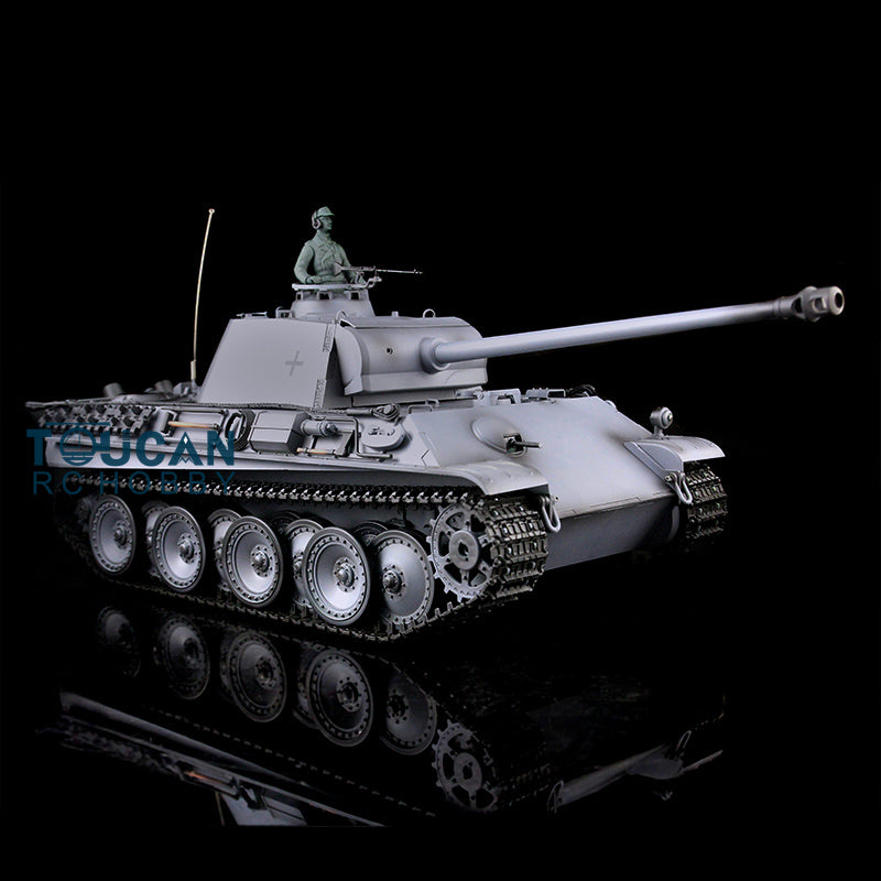 2.4G Henglong 1/16 Yellow 7.0 Plastic German Panther G RTR RC Tank Model 3879 Infrared Combating System Metal Barrel BB Smoke Unit