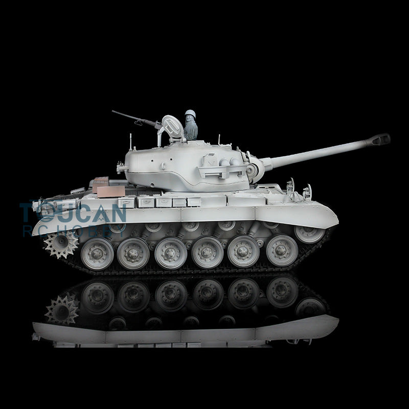 2.4G Henglong 1/16 Snow 7.0 Upgraded M26 Pershing RTR RC Tank Radio Control Vehicle 3838 Metal Tracks Sprocket Wheels Infrared Combating System