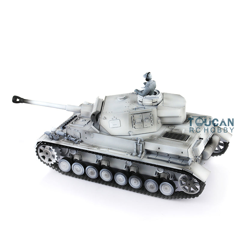 2.4G Henglong 1/16 Snow 7.0 Upgraded Panzer IV F2 RTR RC Tank 3859 Metal Tracks Sprocket Wheels Barrel Infrared Combating System