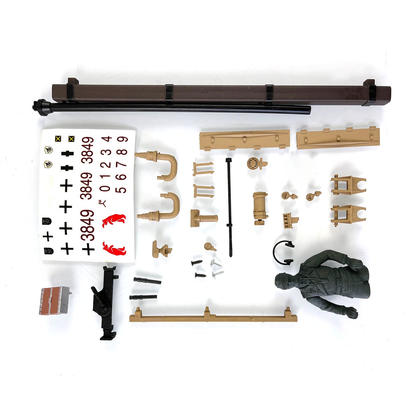 Plastic Sprockets Road Wheels Idlers Accessories Pack Decal Assembled Chassis Rear Rack For HL 1/16 3849 RC Tank Vehicle Model
