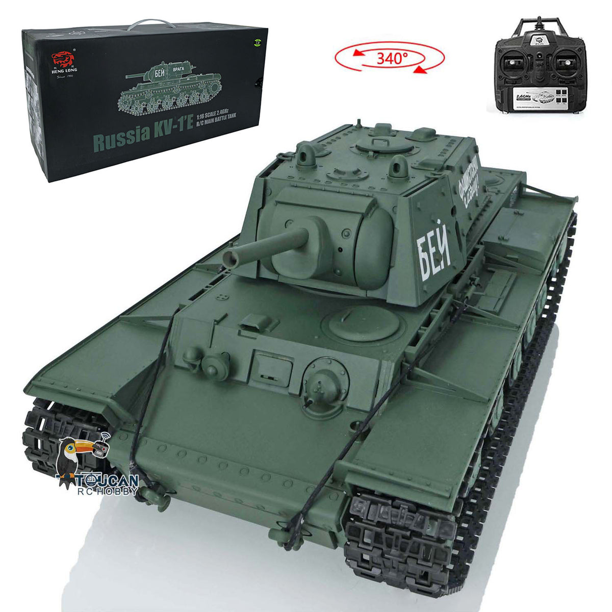 US Stock TK7.0 Henglong 2.4G 1/16 Plastic Soviet KV-1 RTR RC Tank 3878 BB Infrared Combat Smoke Metal Barrel