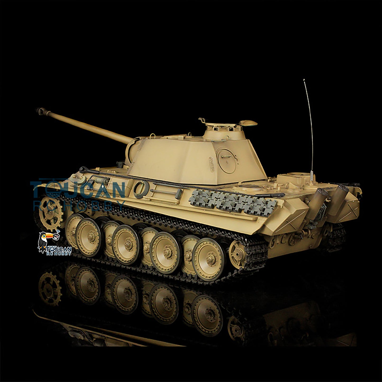 Henglong 1/16 Scale 7.0 Panther G 3879 RTR RC Tank Model FPV IR BB Unit 360 Degree Turret Smoke Metal Tracks Road Drive Idler Wheels Gearbox