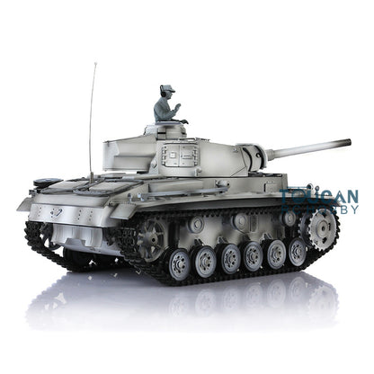 Henglong 1/16 Snow 7.0 Customized Panzer III L RTR RC Tank 3848 Metal Tracks Road Wheels 360 Degree Turret Rotation Infrared Combating System