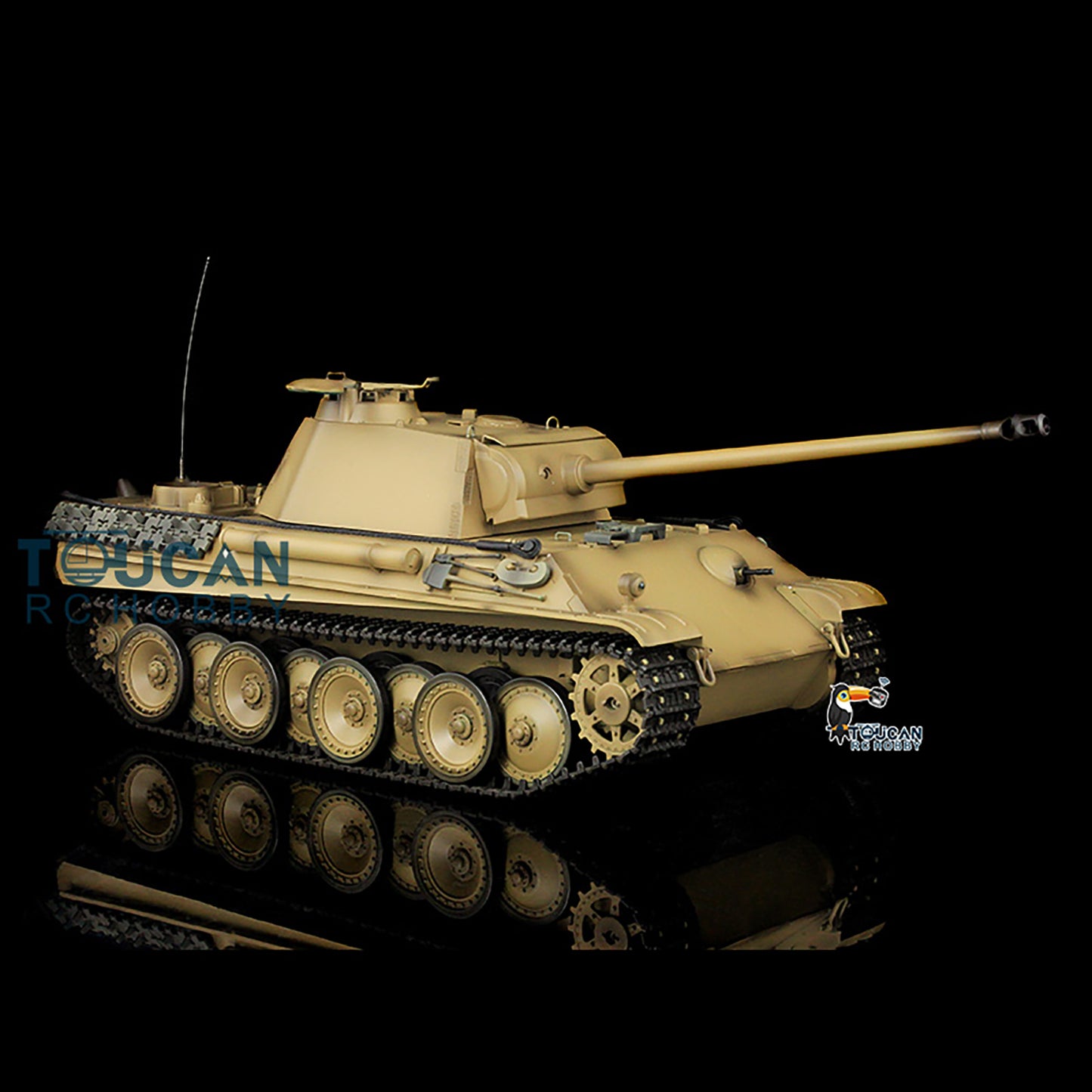 Henglong 1/16 Scale 7.0 Panther G 3879 RTR RC Tank Model FPV IR BB Unit 360 Degree Turret Smoke Metal Tracks Road Drive Idler Wheels Gearbox