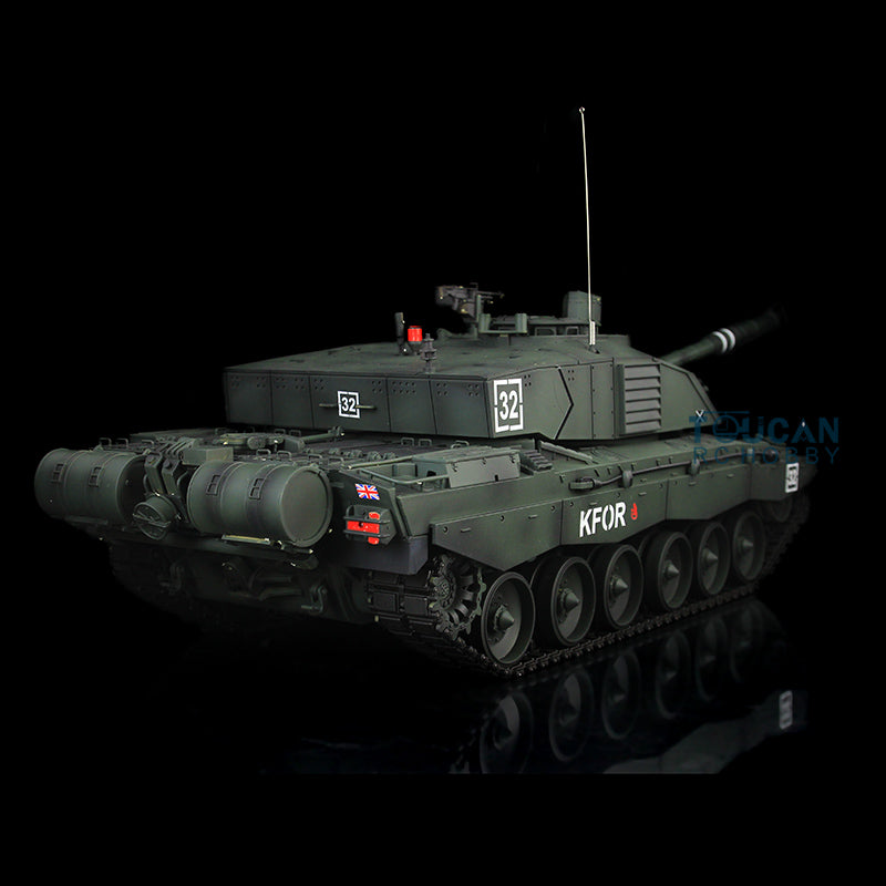 Henglong 1/16 TK7.0 Professional British Challenger II 3908 RTR RC Tank with 360 Degrees Turret BB IR Smoke Metal Tracks Sprockets Idlers Road Wheels Gearbox