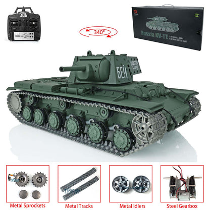 Henglong 1/16 7.0 Upgraded 2.4G Soviet KV-1 3878 RTR RC Tank BB Unit Smoke Sounds Lights
