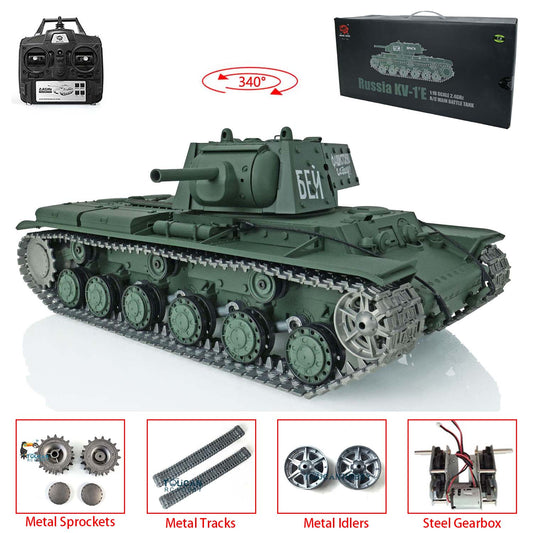 Henglong 1/16 7.0 Upgraded 2.4G Soviet KV-1 3878 RTR RC Tank BB Unit Smoke Sounds Lights
