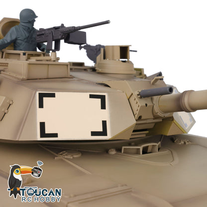 Henglong 1/16 TK7.1 Abrams M1A2 RTR RC Tank 3918 with Openable Hatch Rotatable Panoramic Sight Barrel Recoil 360 Degrees Turret BB IR Smoke Metal Wheels Tracks Gearbox