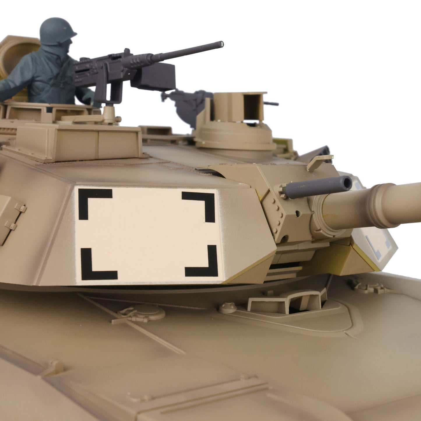 Henglong 1/16 7.0 3918 Abrams M1A2 RTR RC Tank Openable Hatch Rotatable Panoramic Sight BB IR Smoke Metal Wheels Tracks Gearbox